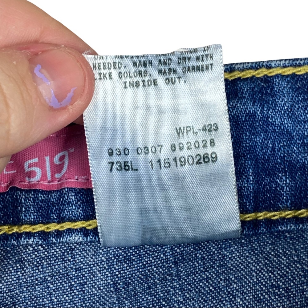 Levi’s Y2K Vintage 519 Low Rise Flare Leg Hipster Medium Wash Denim Jeans 16 - Picture 13 of 14